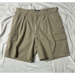 Polo Ralph Lauren Vintage Tarpoon Cargo Shorts Mens 34 Khaki Tan Pleated Utility